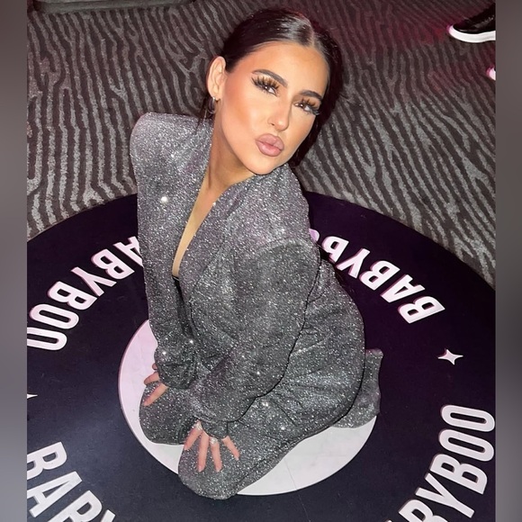 Babyboo Metallic Silver Double Breasted Blazer🖤 - Picture 2 of 14